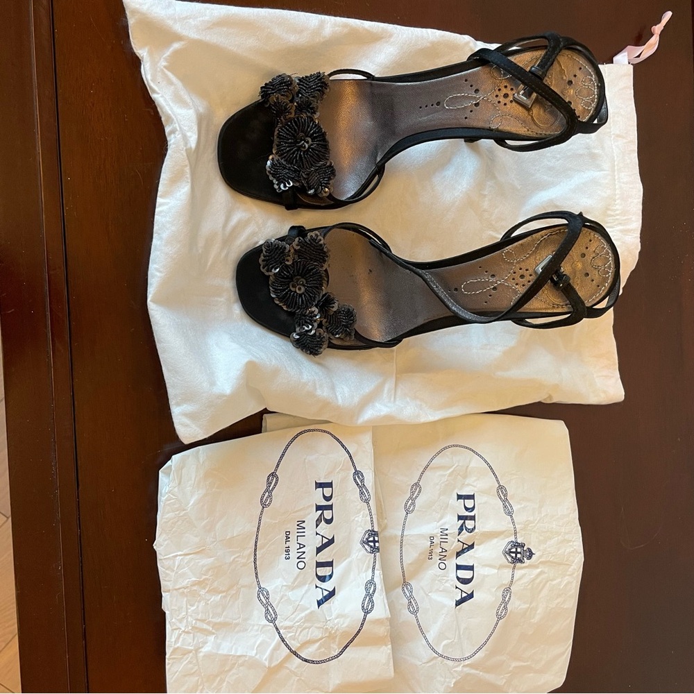 Prada Women's Black Heeled Sandals